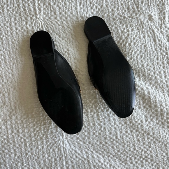 Steve Madden Black Leather Mules with Gold Detail - Picture 2 of 7